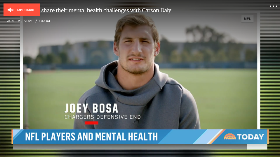 Today Show: ‘You’re not alone’: Athletes speak out about mental health in the NFL