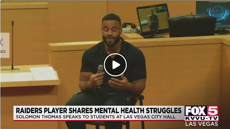 Raiders player shares story of mental health struggle, sister’s suicide with Las Vegas students